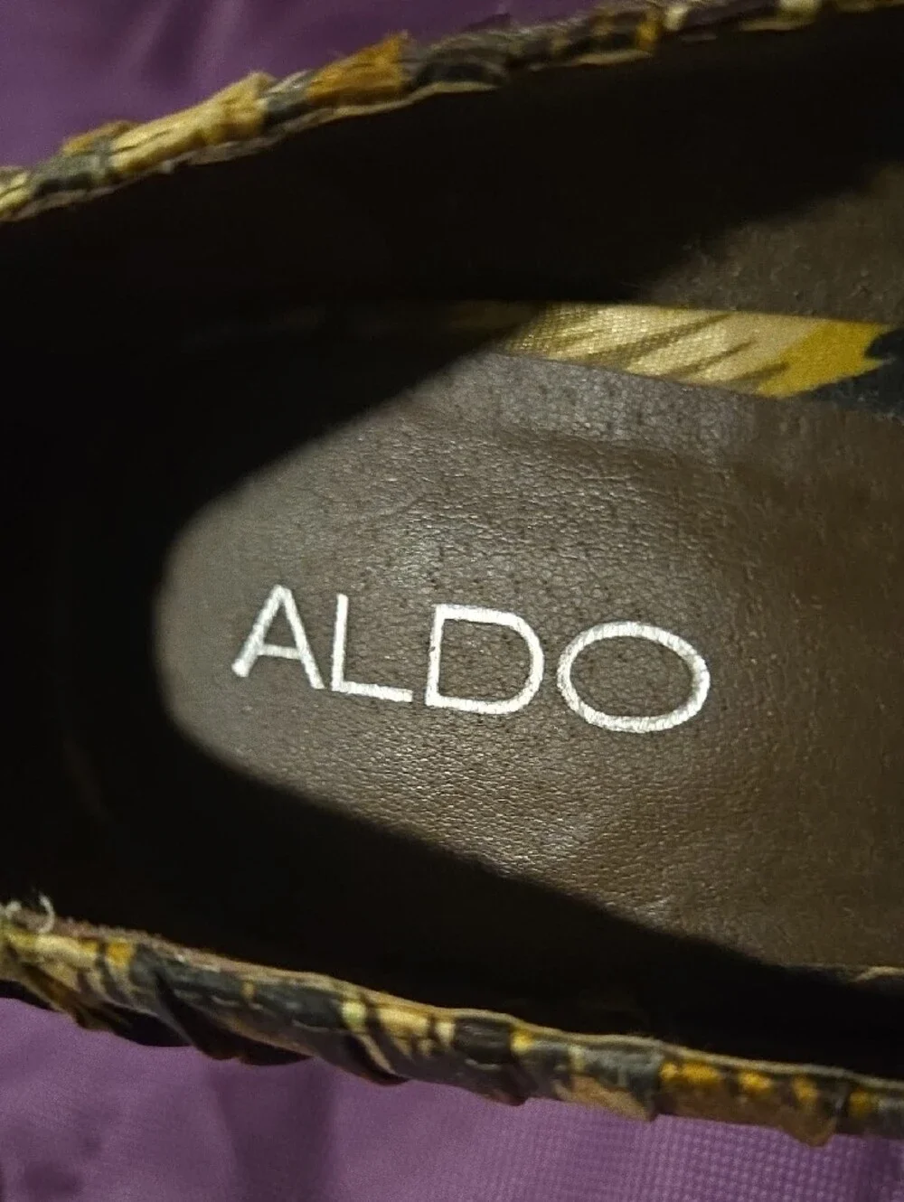 ALDO Yellow and Black Peep-Toe Heels